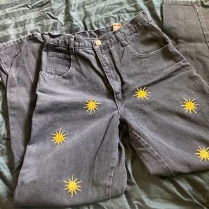 Vintage Sun embroidered jeans